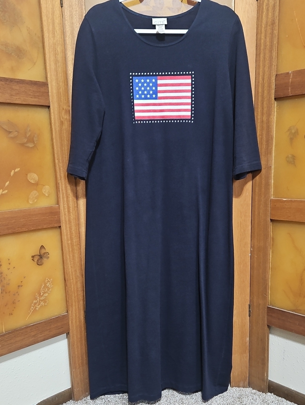 CITÉ Navy Maxi Dress with American Flag